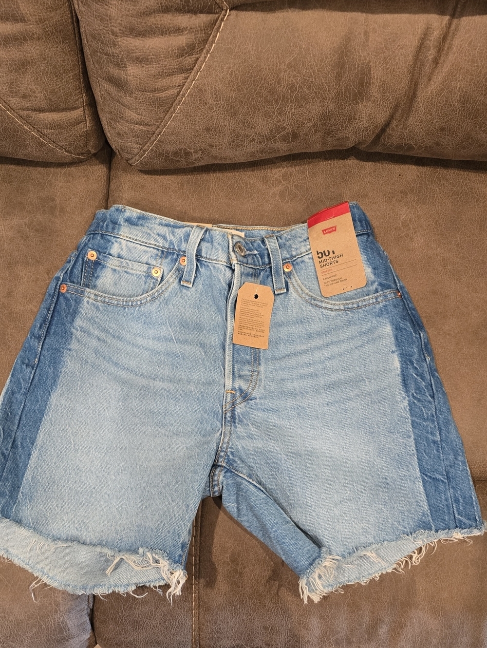 Levi's Two-Tone Blue Cutoff Denim Shorts